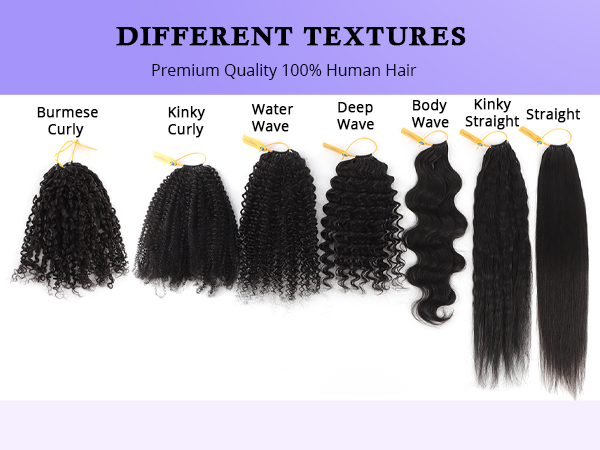 100% Virgin Human Hair Crochet Braids Hair Pre Looped Deep Wave/Body Wave/Water Wave afro kinky Curly Texture For Braiding